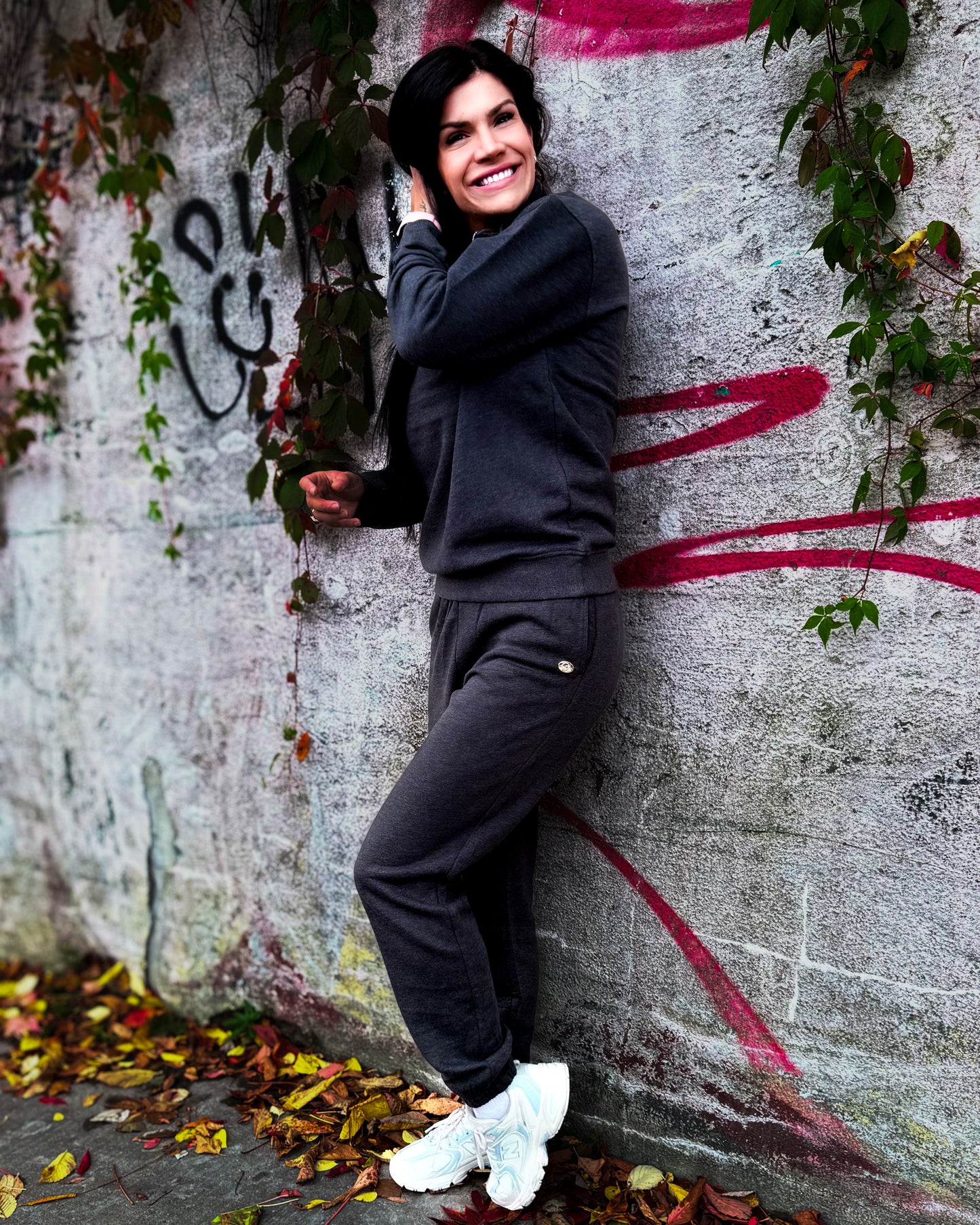 Gab – Crewneck Zip Deluxe charbon pour femme