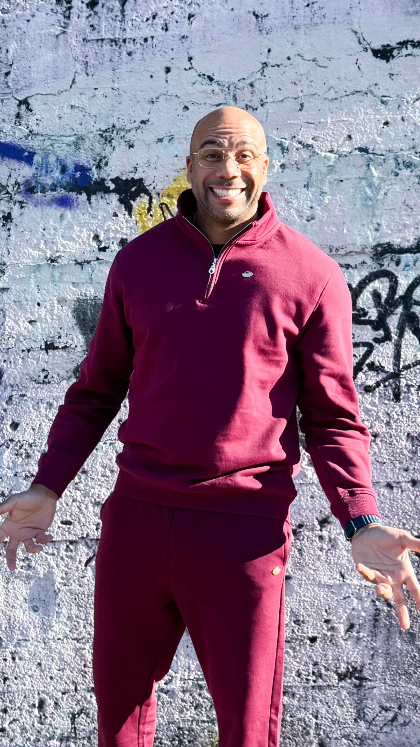 Gab – Crewneck Zip Deluxe Bourgogne pour homme