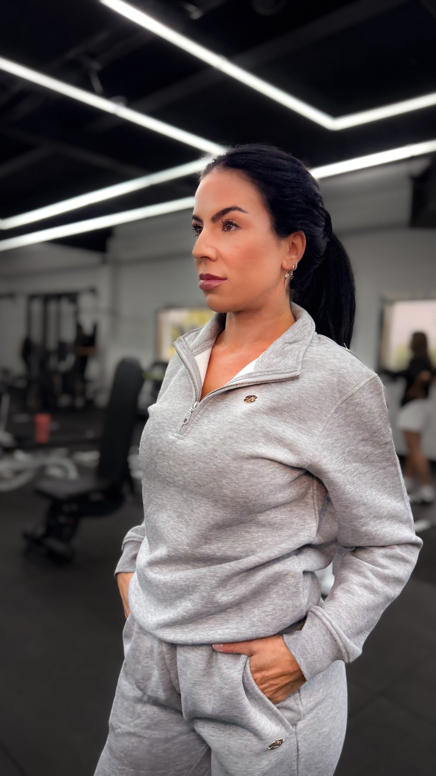 Gab – Crewneck Zip Deluxe gris pour femme